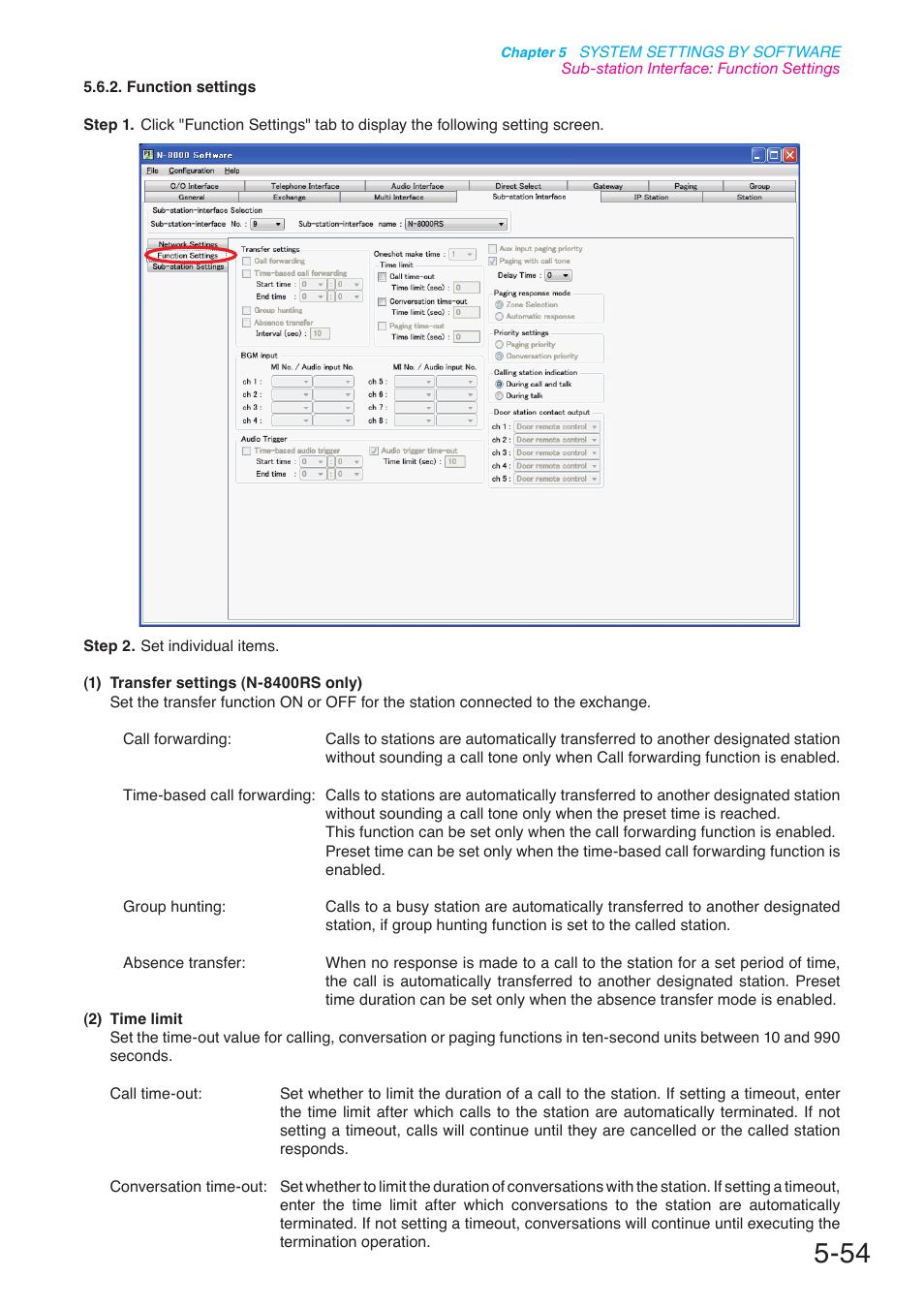 P. 5-54 | Toa N-8000 Series User Manual | Page 464 / 652