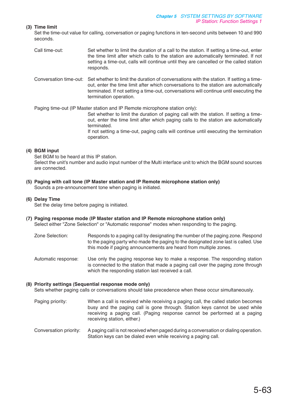 P. 5-63, P. 5-63, 5 | Toa N-8000 Series User Manual | Page 473 / 652