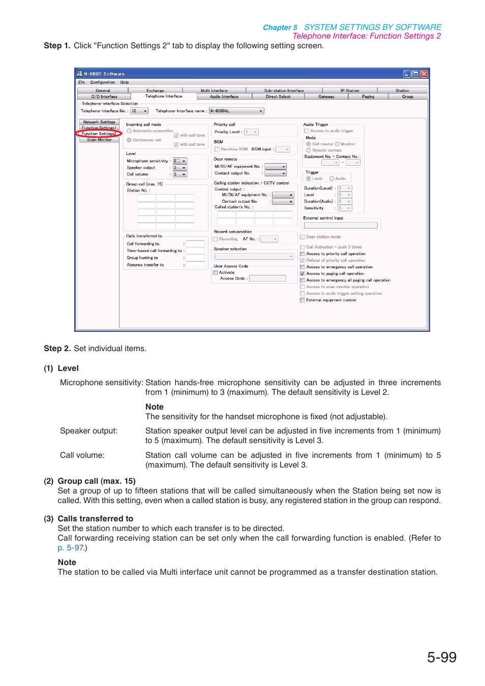 P. 5-99 | Toa N-8000 Series User Manual | Page 509 / 652