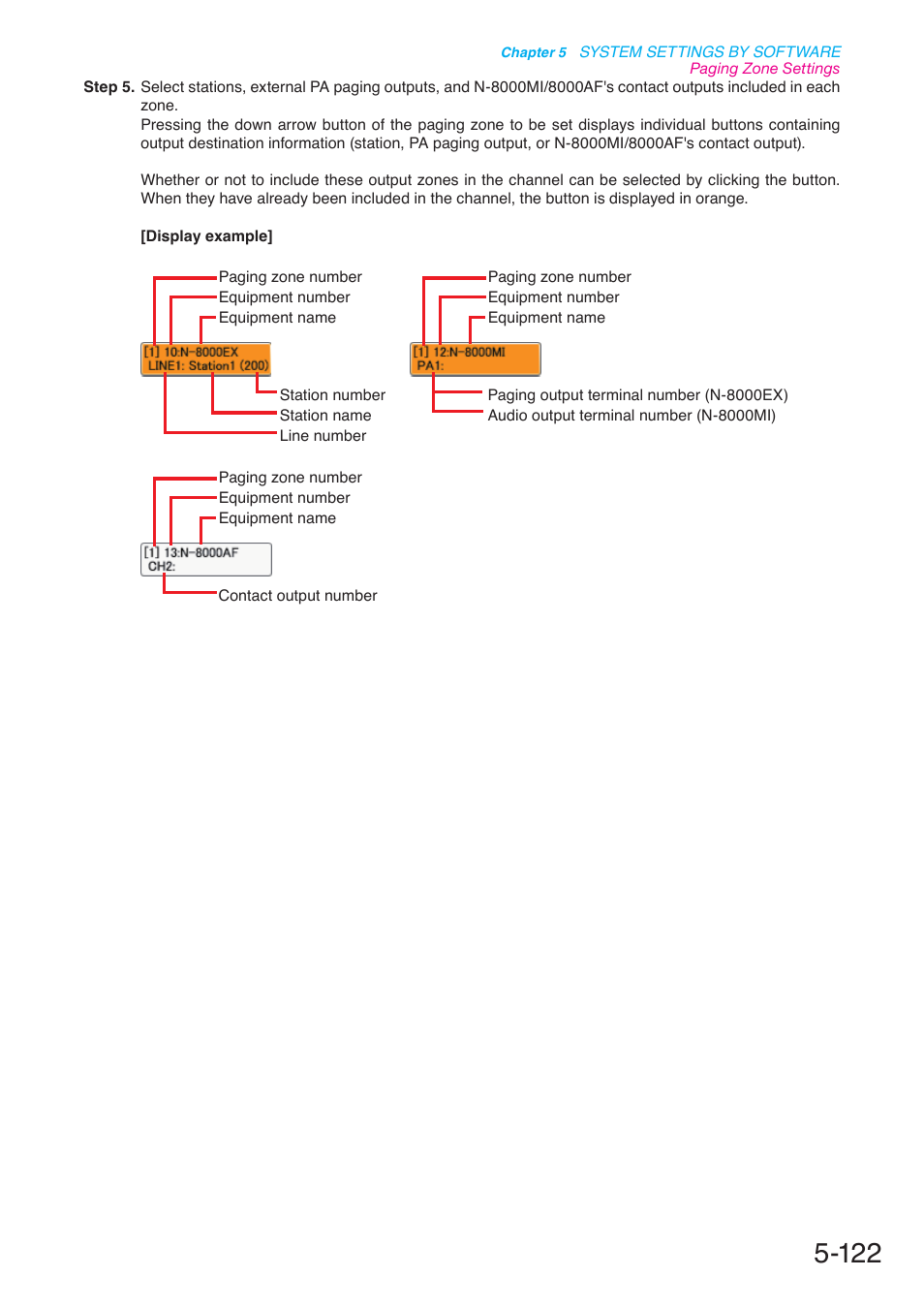 P. 5-122 | Toa N-8000 Series User Manual | Page 532 / 652