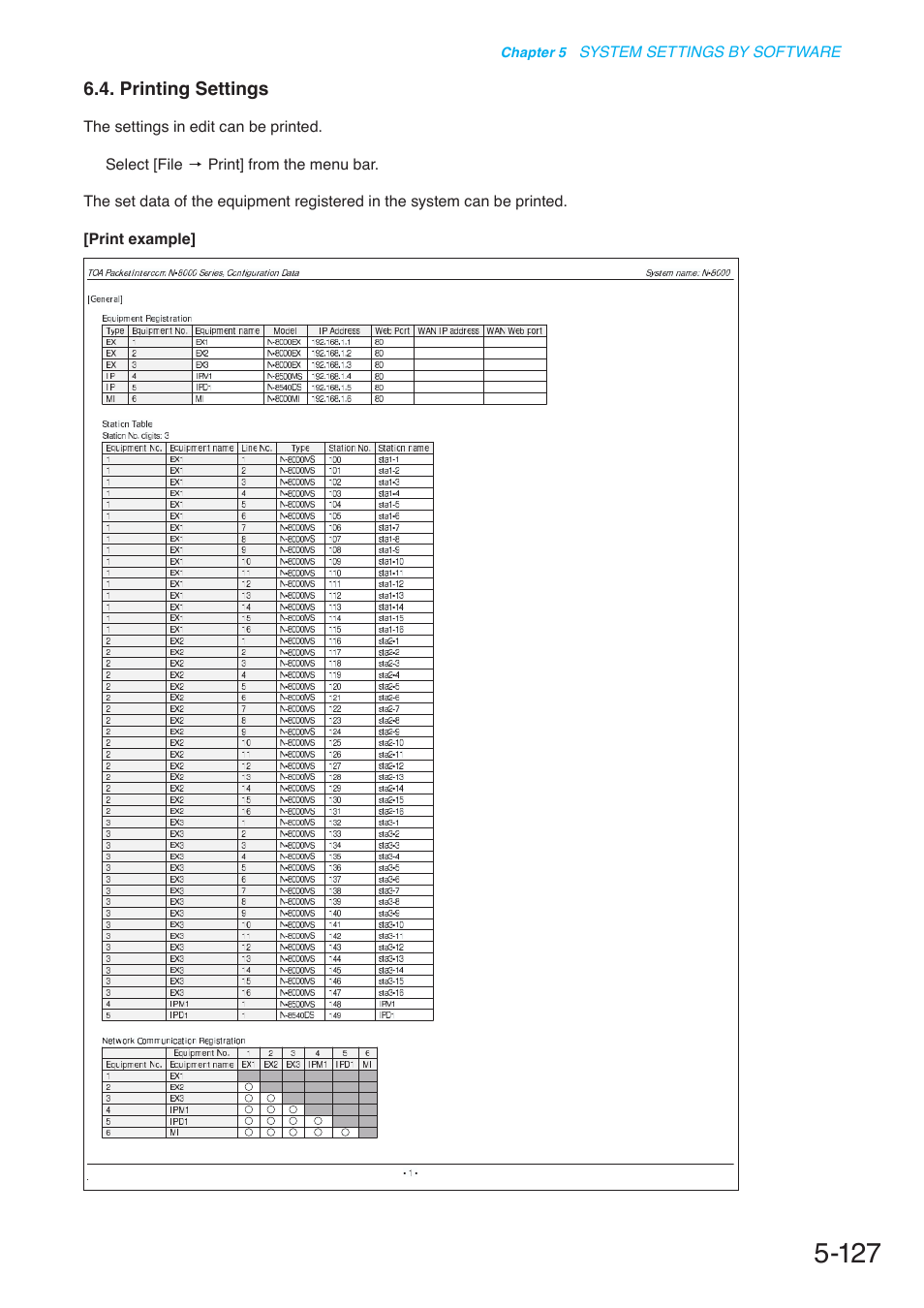 Printing settings | Toa N-8000 Series User Manual | Page 537 / 652