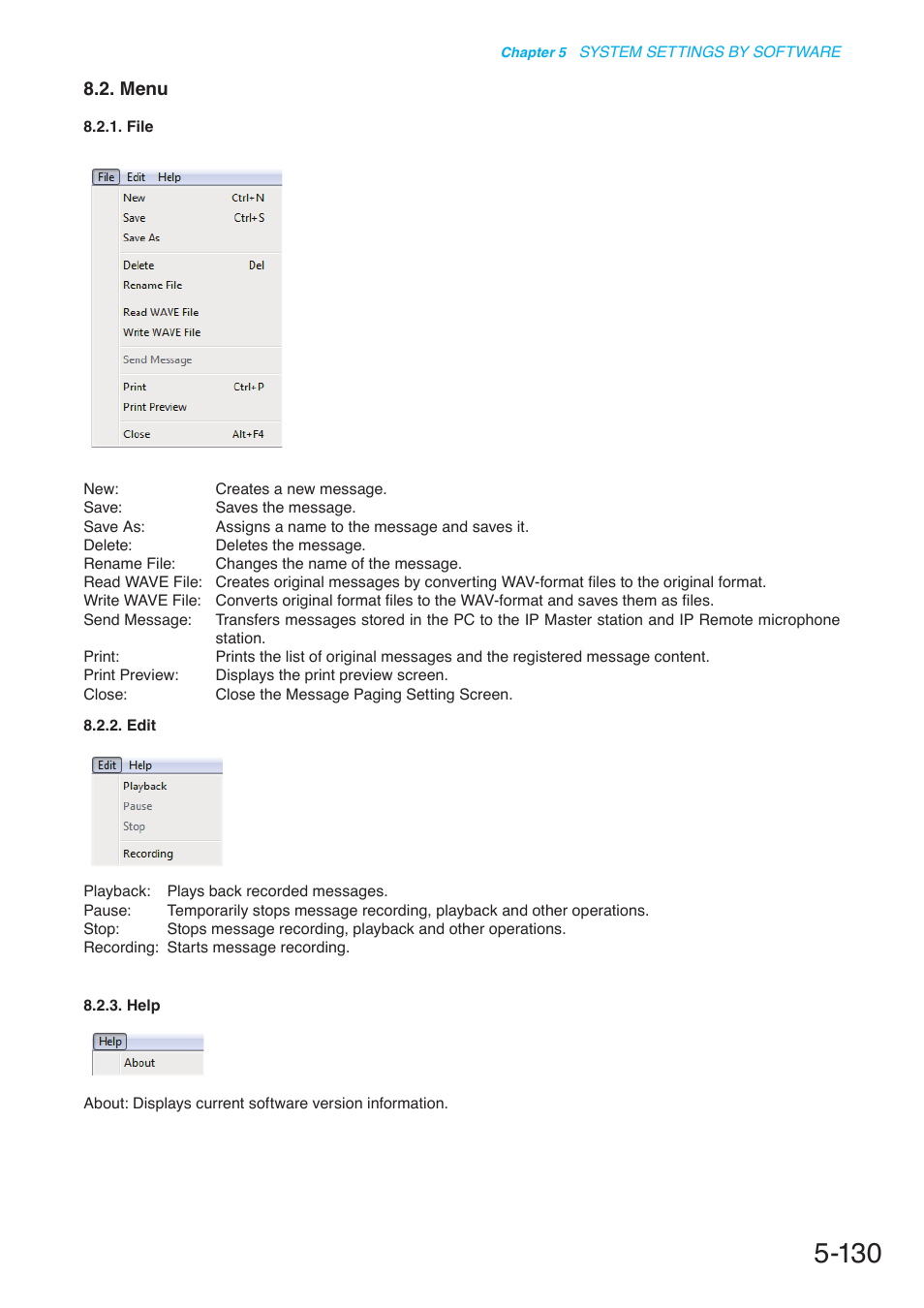 Menu | Toa N-8000 Series User Manual | Page 540 / 652