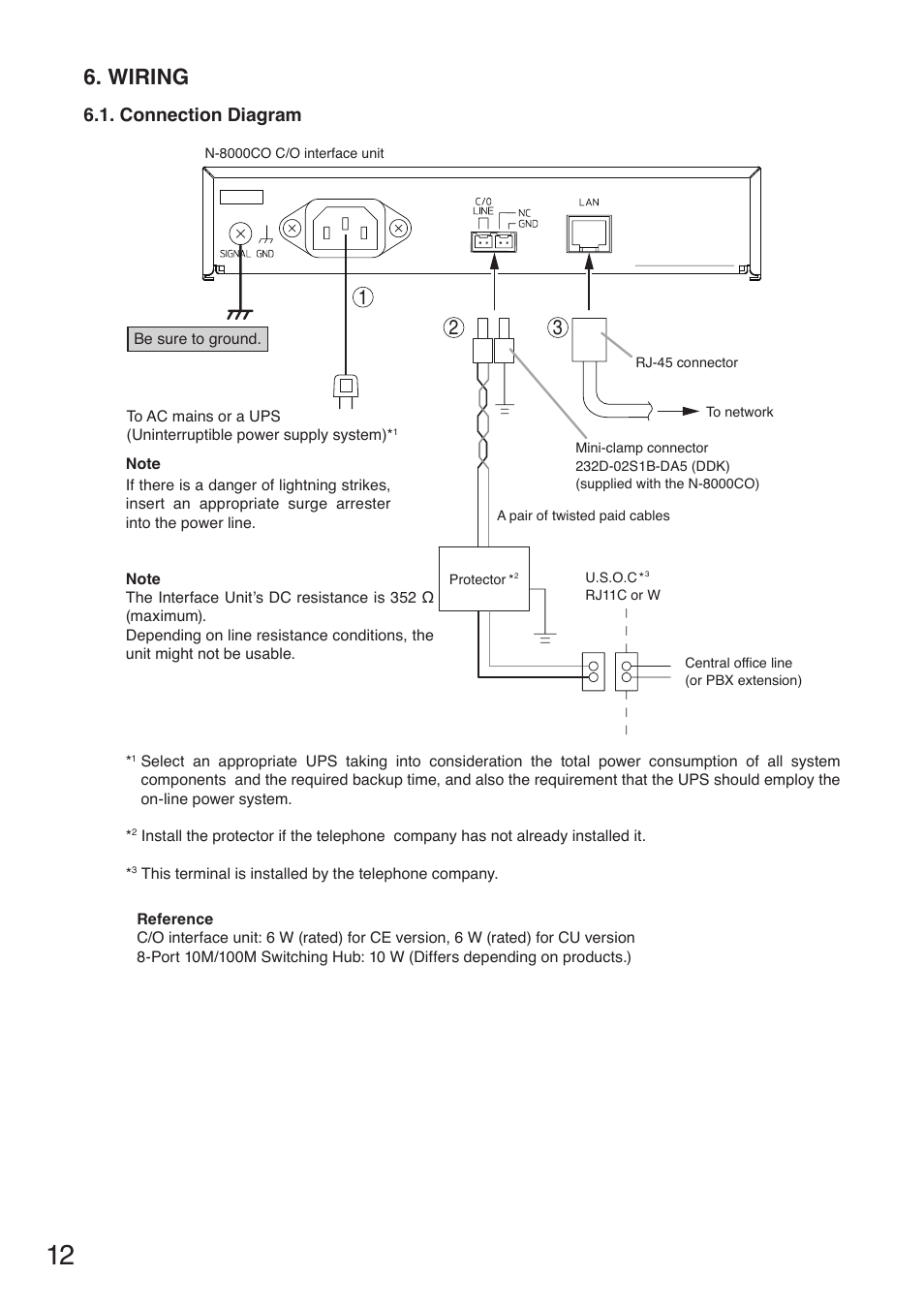 Wiring, Connection diagram | Toa N-8000CO User Manual | Page 12 / 16