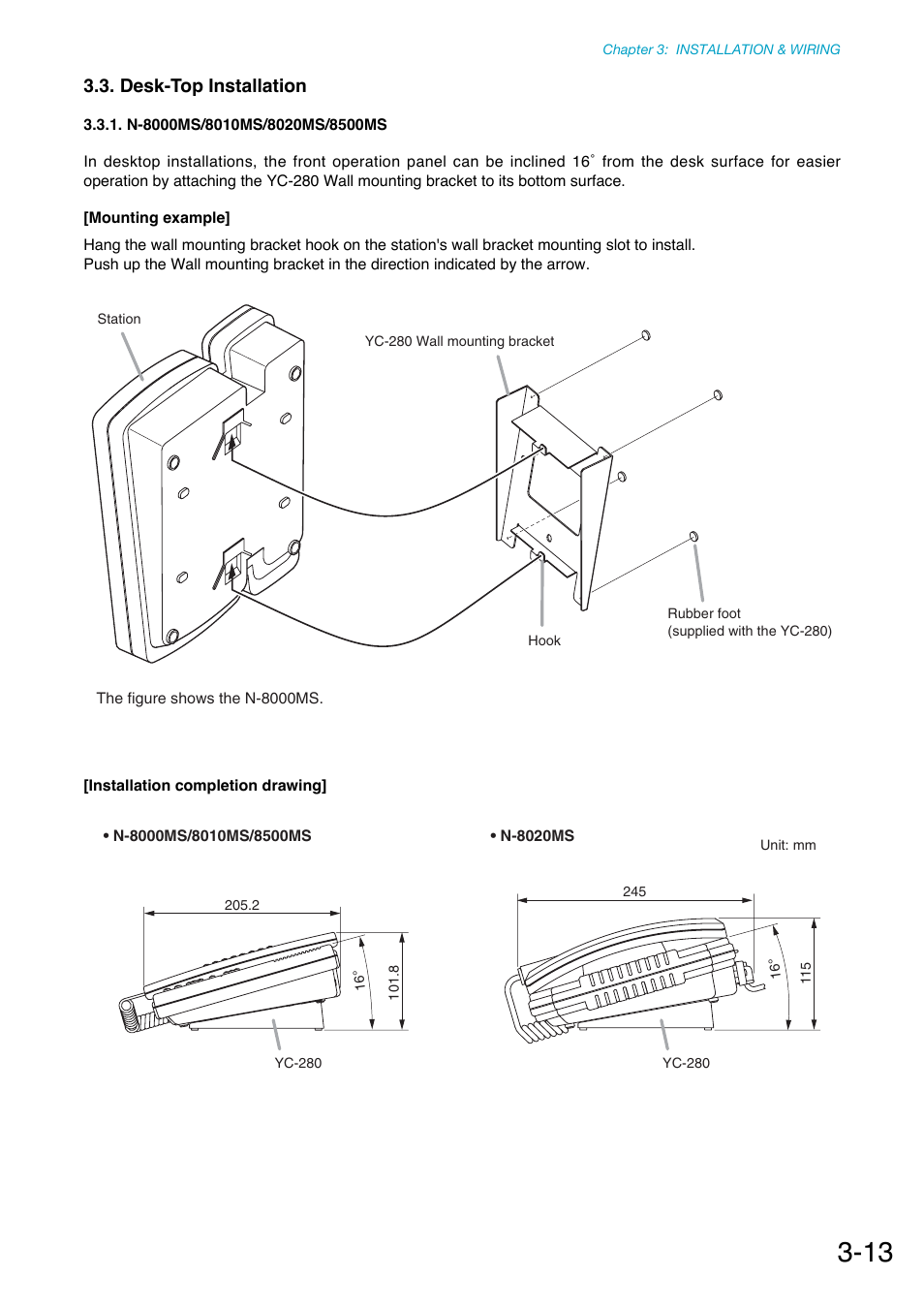 Desk-top installation, N-8000ms/8010ms/8020ms/8500ms, P. 3-13 | Toa N-8000 Series Ver.1.41 User Manual | Page 109 / 269