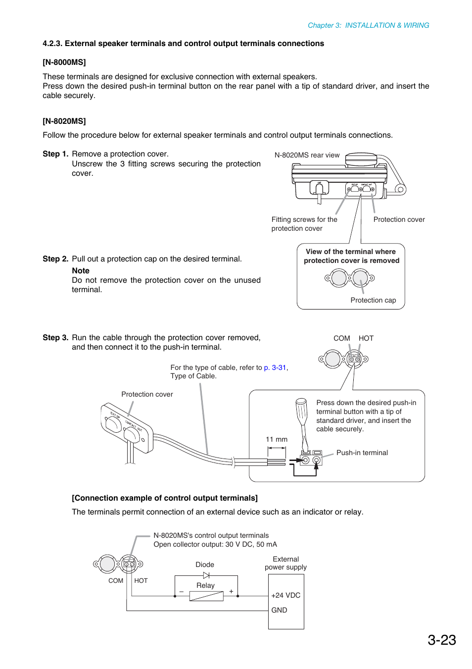 Connected to this terminal. (refer to, P. 3-23 | Toa N-8000 Series Ver.1.41 User Manual | Page 119 / 269