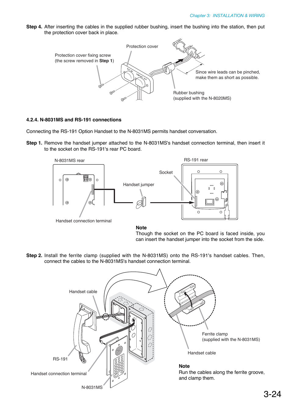 N-8031ms and rs-191 connections, Connected. (refer to, P. 3-24 | Toa N-8000 Series Ver.1.41 User Manual | Page 120 / 269