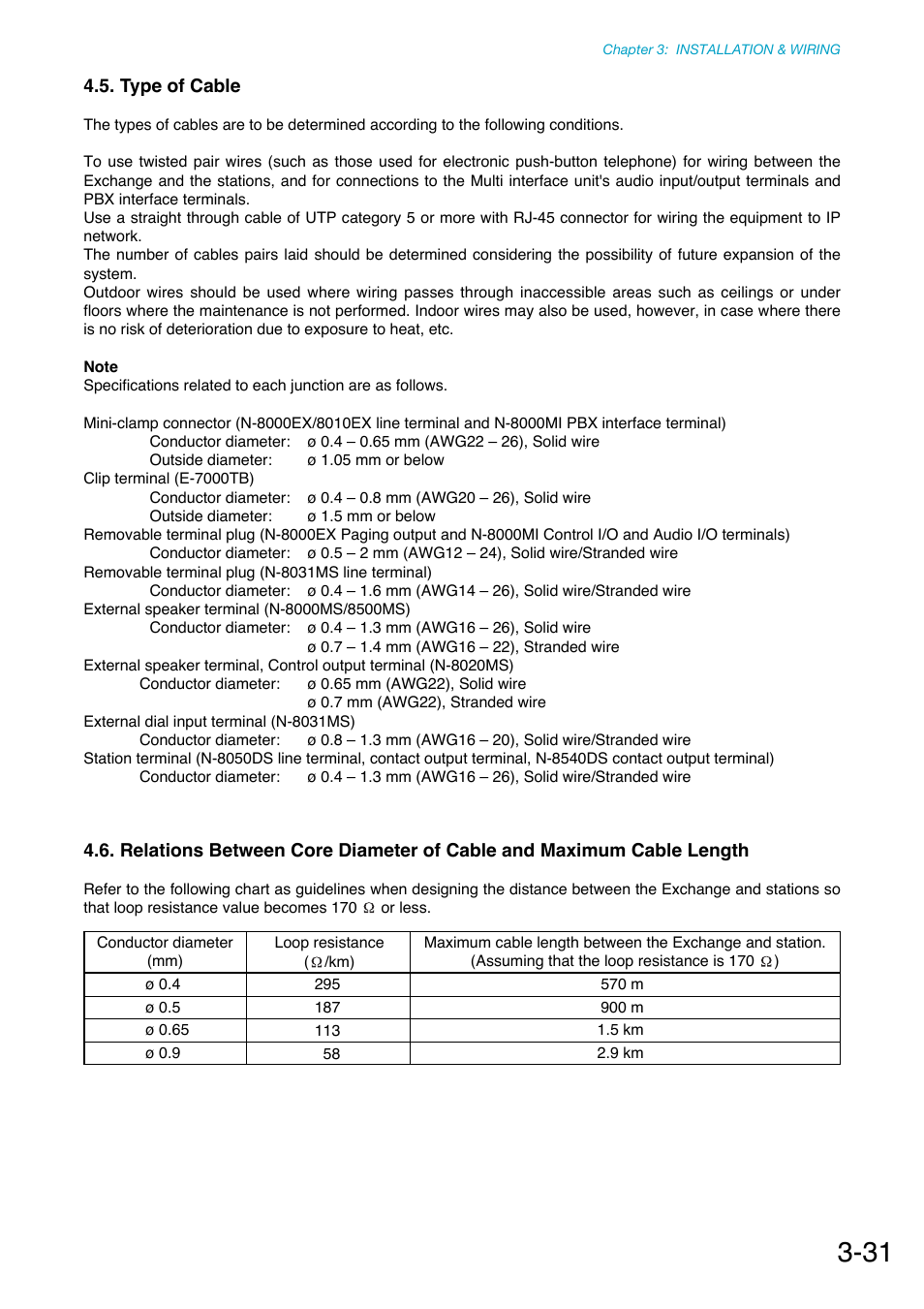 Type of cable, P. 3-31, For cables, refer to | Toa N-8000 Series Ver.1.41 User Manual | Page 127 / 269