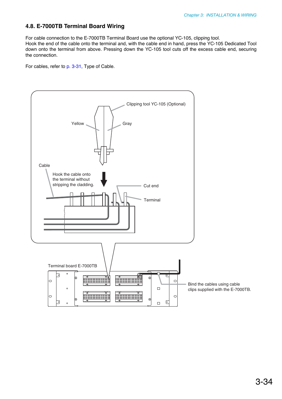 E-7000tb terminal board wiring | Toa N-8000 Series Ver.1.41 User Manual | Page 130 / 269