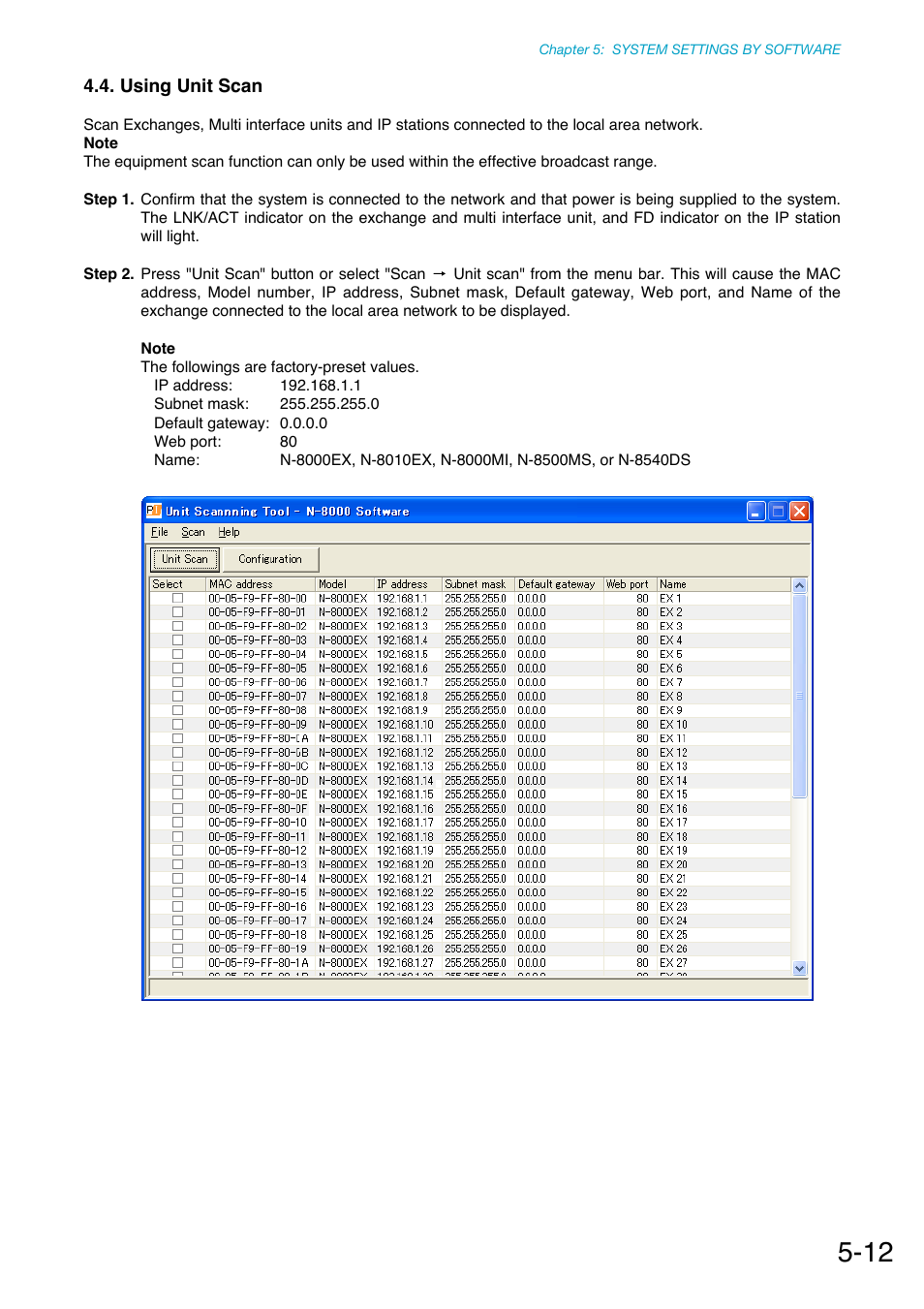 Using unit scan | Toa N-8000 Series Ver.1.41 User Manual | Page 156 / 269