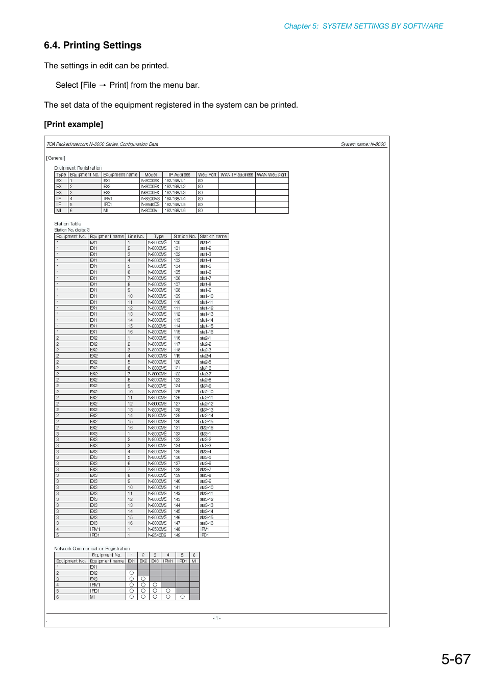 Printing settings | Toa N-8000 Series Ver.1.41 User Manual | Page 211 / 269