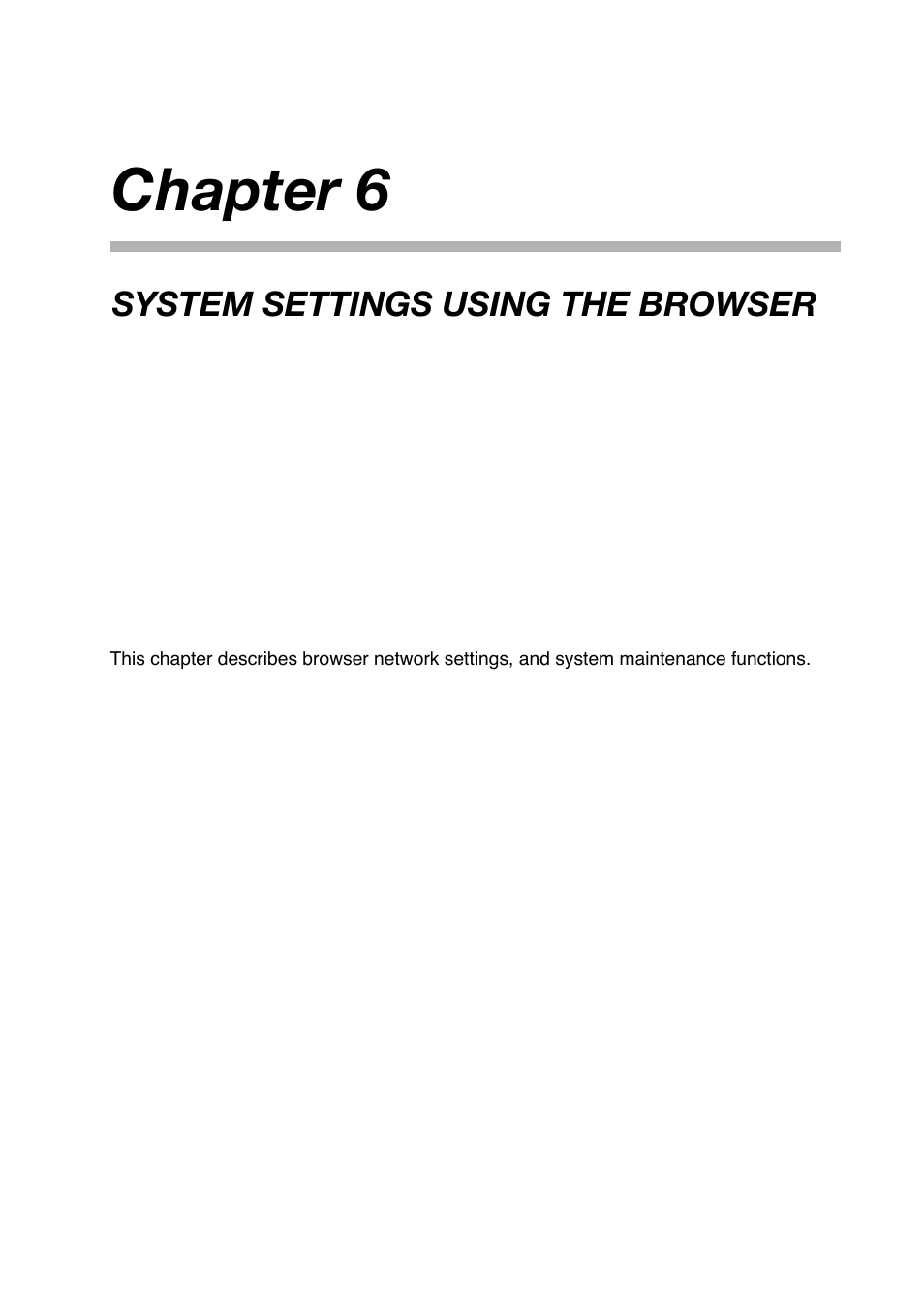 Chapter 6: system settings using the browser, Chapter 6 : system settings using the browser, Chapter 6 | Toa N-8000 Series Ver.1.41 User Manual | Page 215 / 269