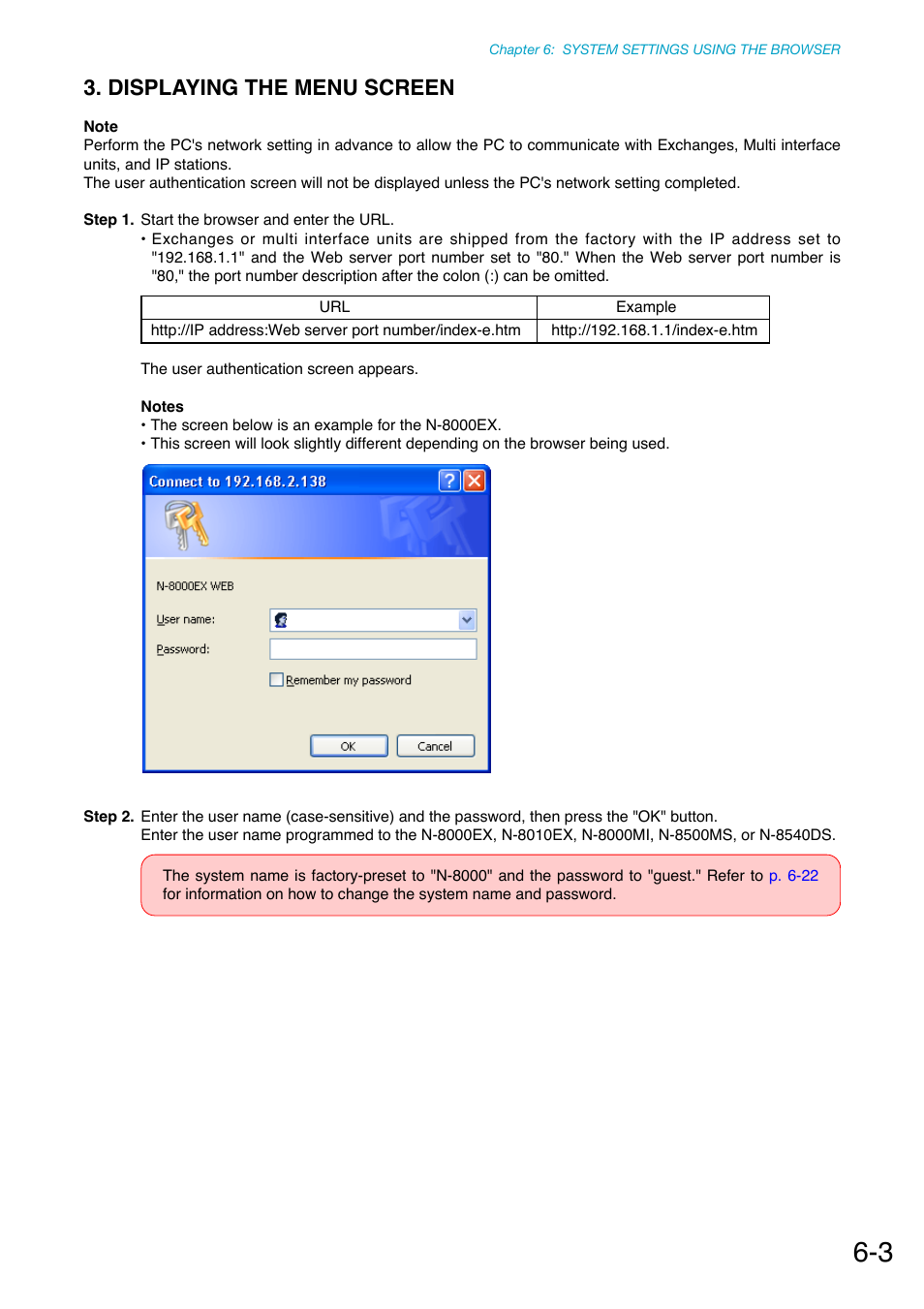 Displaying the menu screen | Toa N-8000 Series Ver.1.41 User Manual | Page 217 / 269