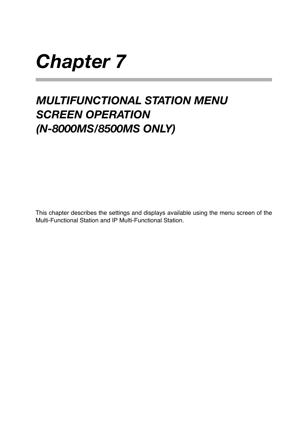 N-8000ms/8500ms only), System settings. (refer to, Chapter 7 | Toa N-8000 Series Ver.1.41 User Manual | Page 240 / 269