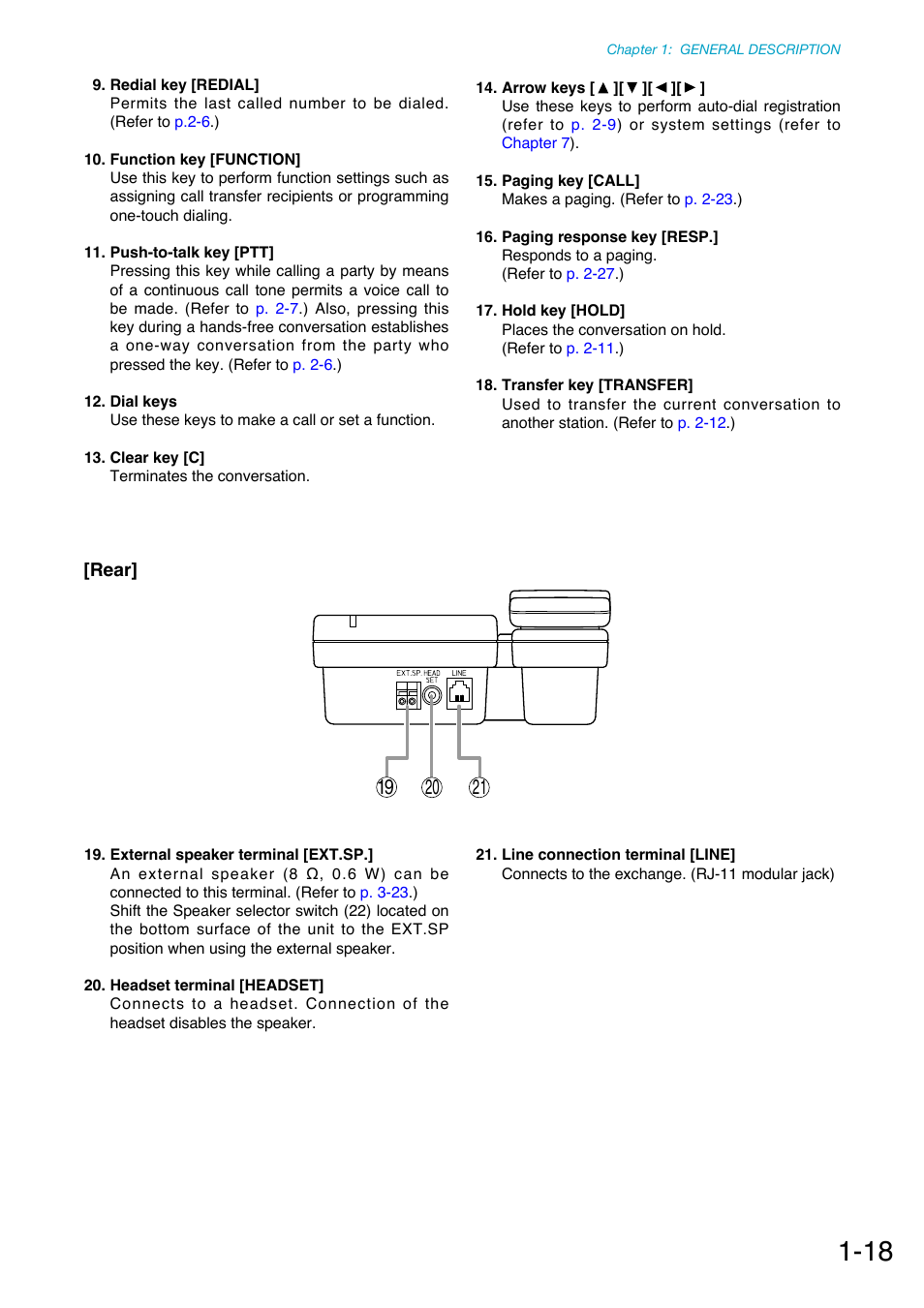 Rear | Toa N-8000 Series Ver.1.41 User Manual | Page 31 / 269