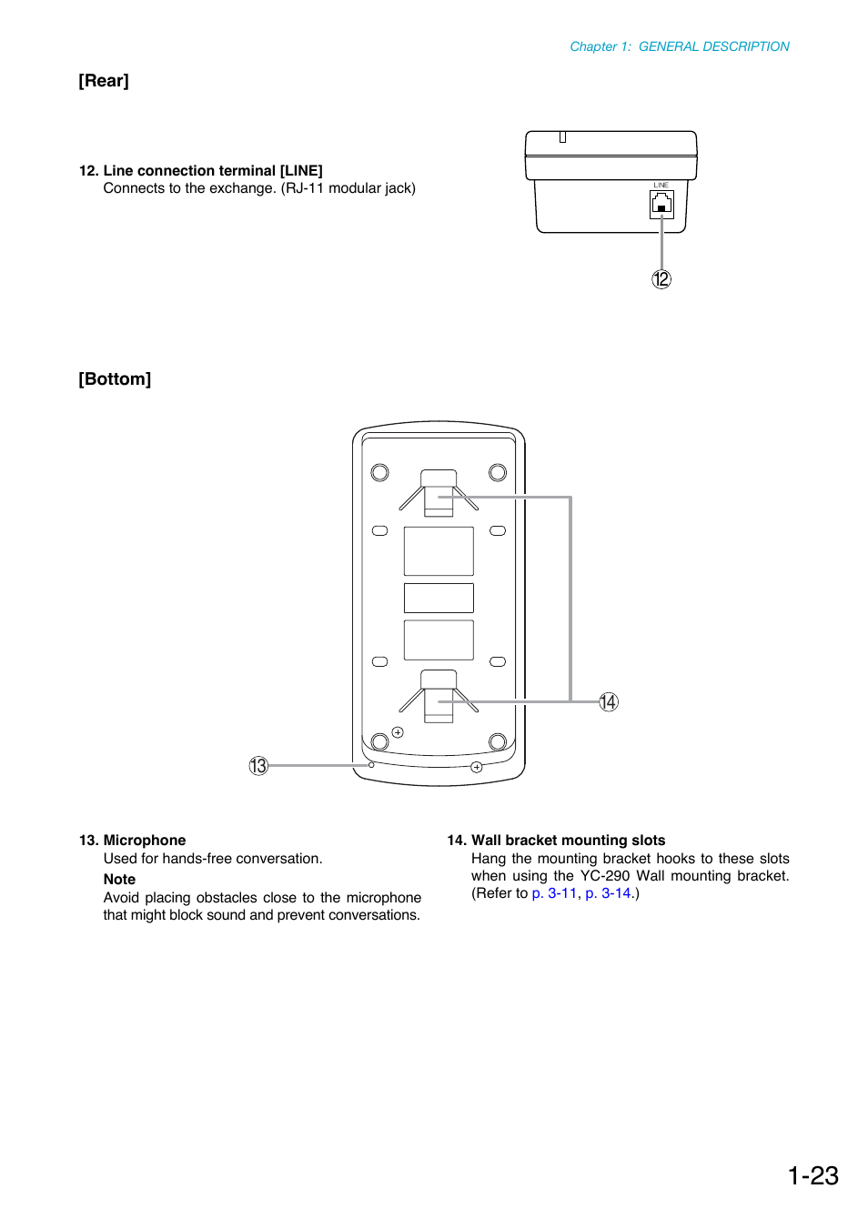 Rear, Bottom | Toa N-8000 Series Ver.1.41 User Manual | Page 36 / 269