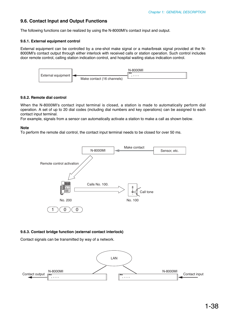 Contact input and output functions, External equipment control, Remote dial control | Toa N-8000 Series Ver.1.41 User Manual | Page 51 / 269