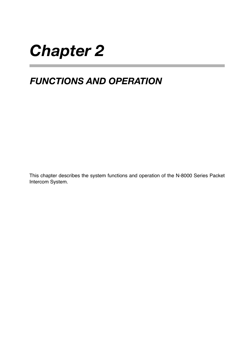 Chapter 2: functions and operation, Chapter 2 : functions and operation, Chapter 2 | Toa N-8000 Series Ver.1.41 User Manual | Page 53 / 269