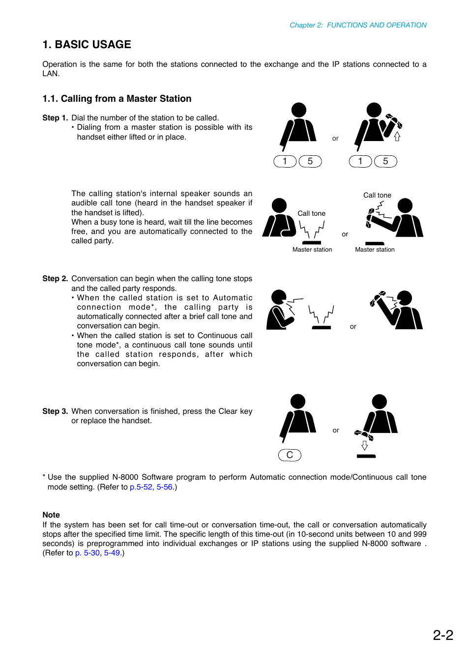 Basic usage, Calling from a master station | Toa N-8000 Series Ver.1.41 User Manual | Page 54 / 269