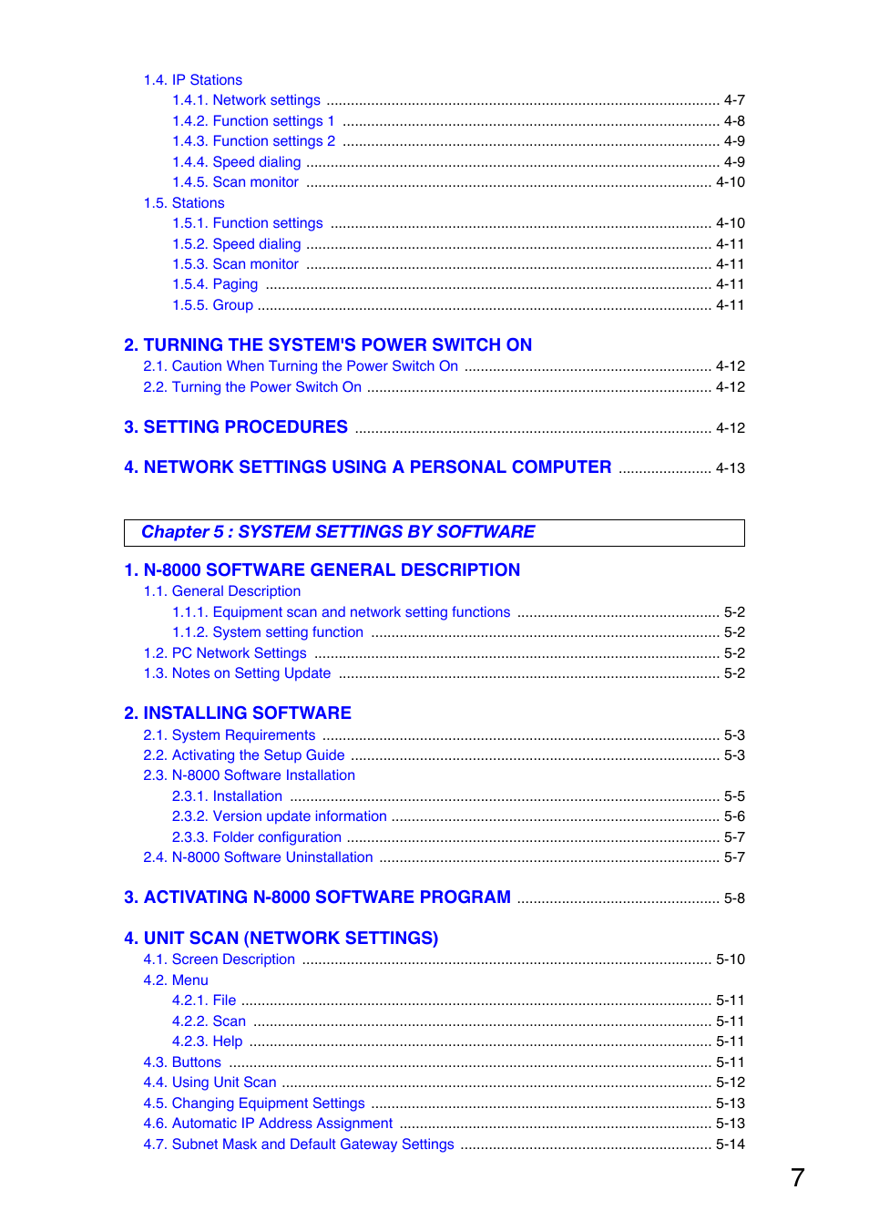 Toa N-8000 Series Ver.1.41 User Manual | Page 7 / 269