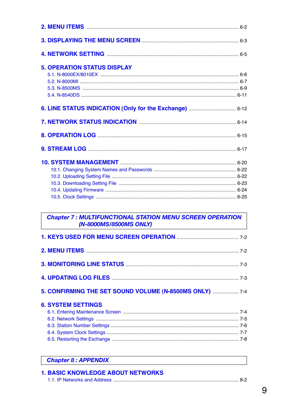 Toa N-8000 Series Ver.1.41 User Manual | Page 9 / 269