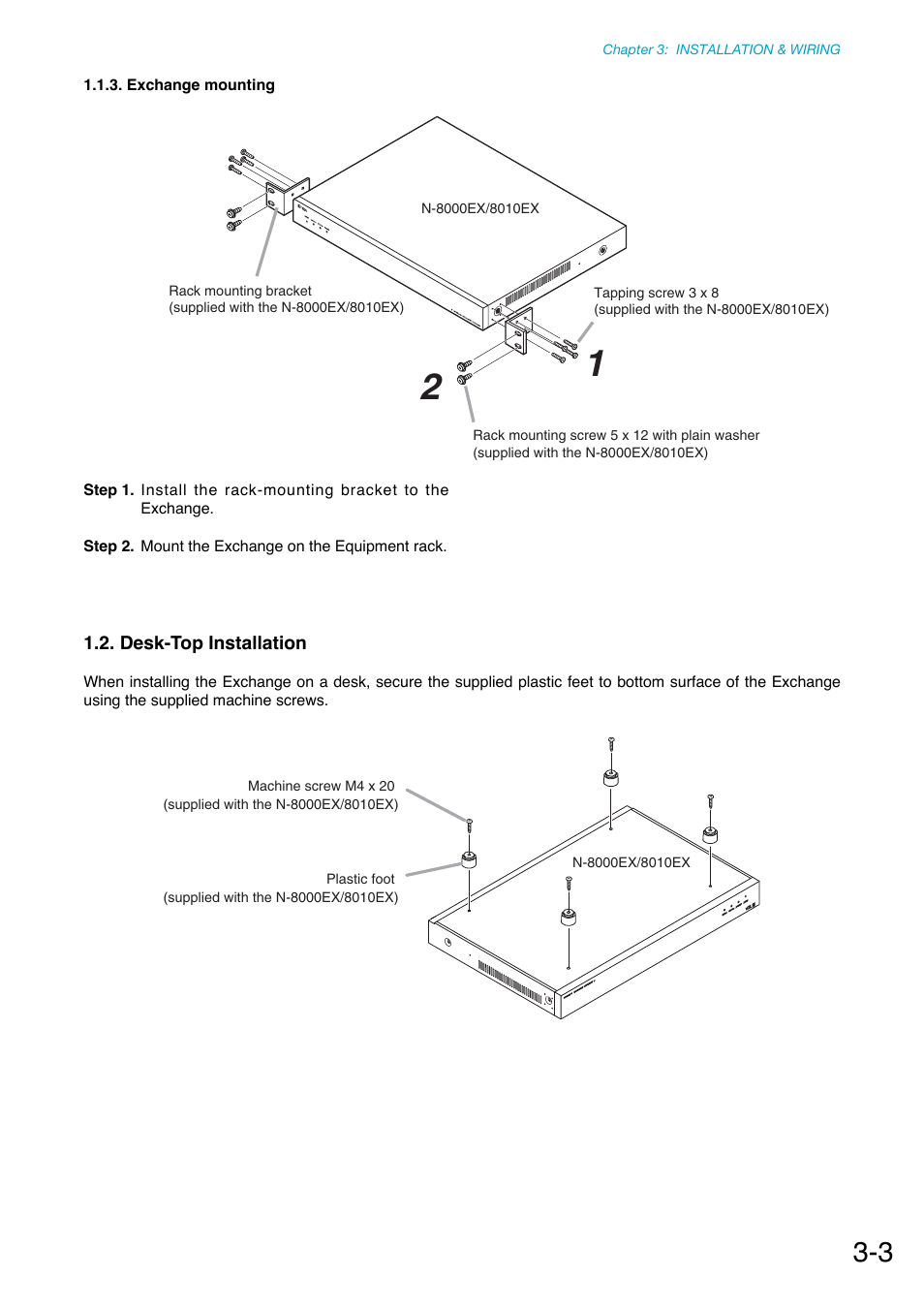 Exchange mounting, Desk-top installation | Toa N-8000 Series Ver.1.41 User Manual | Page 99 / 269