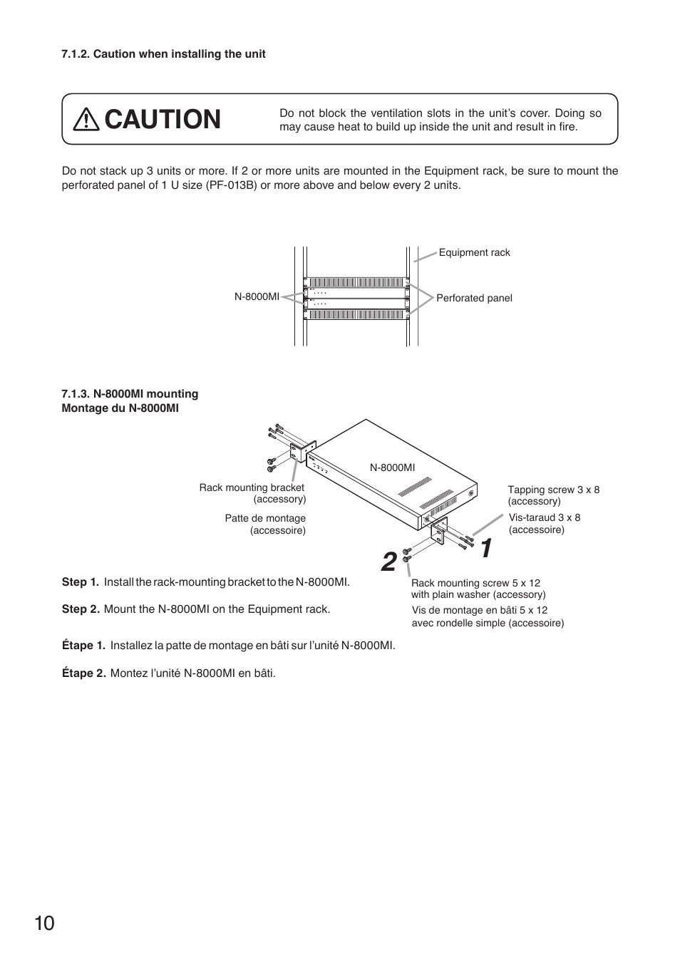 Caution | Toa N-8000MI User Manual | Page 10 / 16