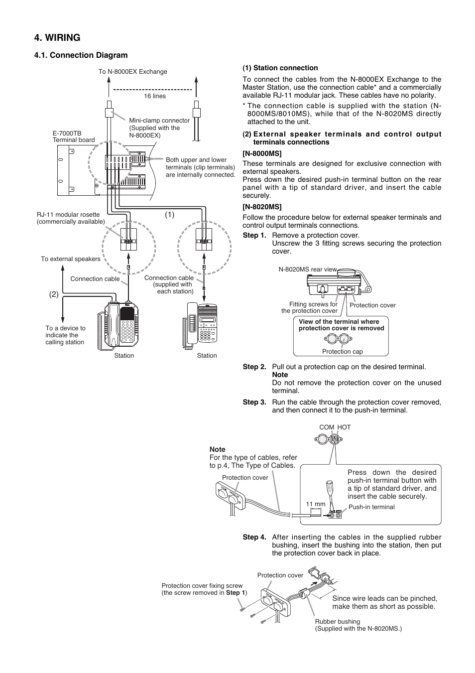 Wiring | Toa N-8020MS User Manual | Page 3 / 4