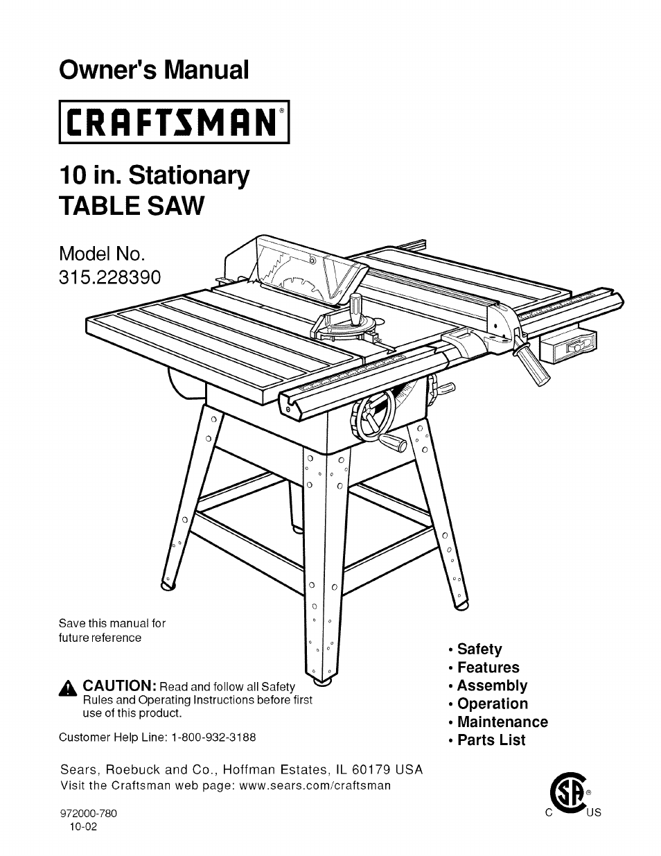 Craftsman 315.228390 User Manual | 66 pages