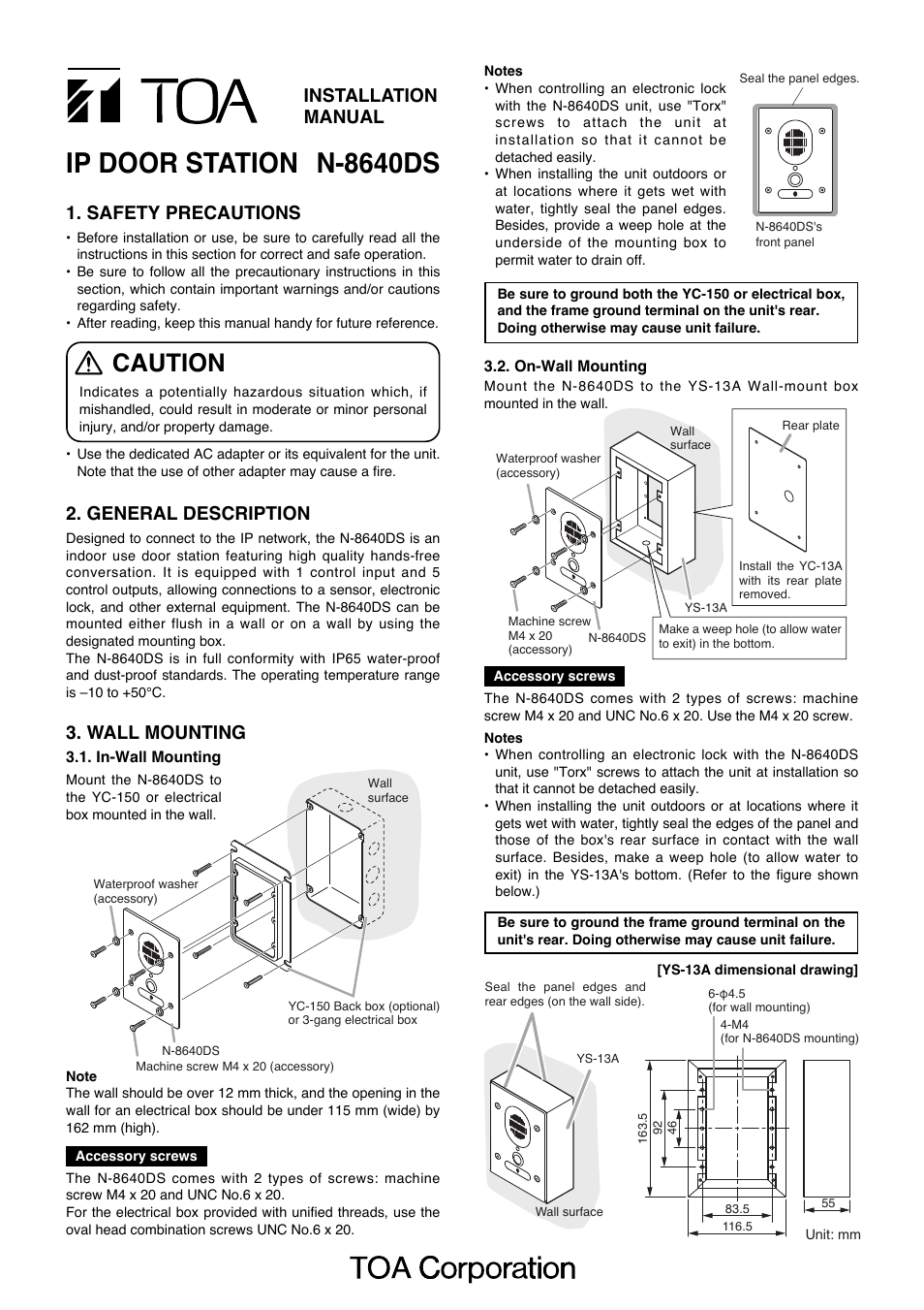 Toa N-8640DS User Manual | 2 pages