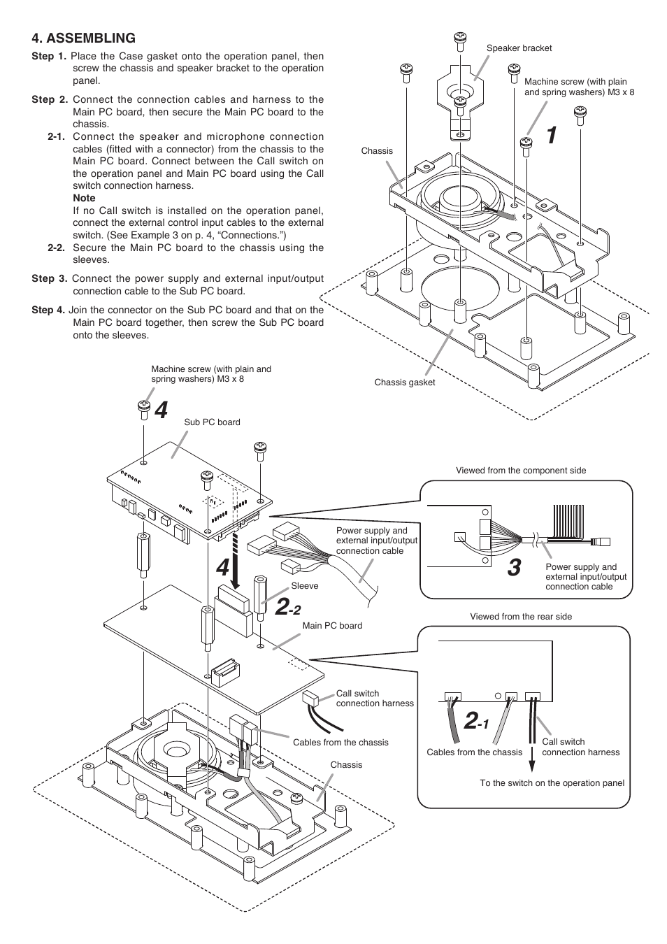 Assembling | Toa N-8640SB User Manual | Page 2 / 4