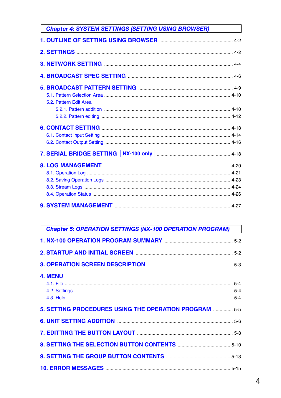 Toa NX-100S Installation User Manual | Page 4 / 117