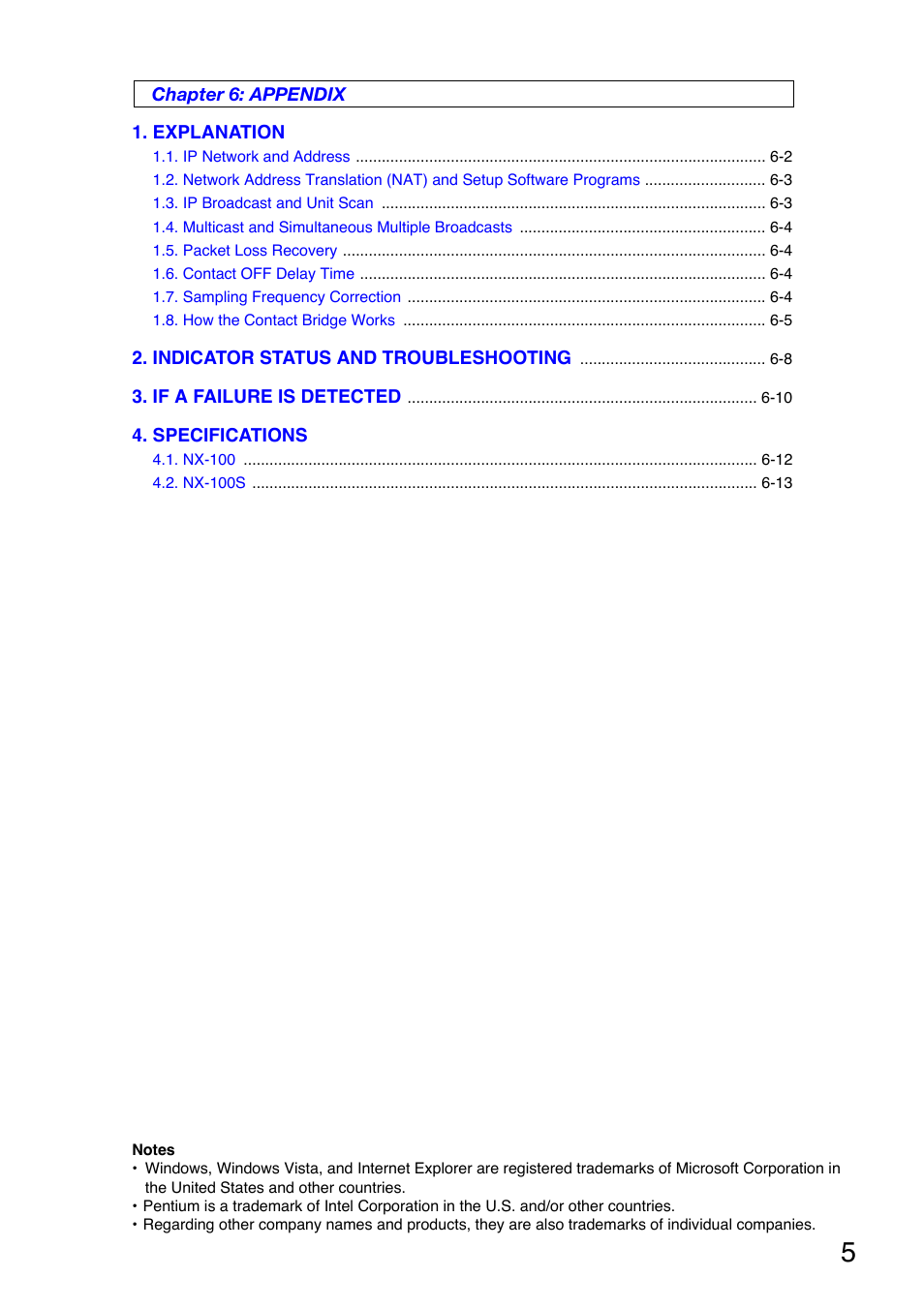 Toa NX-100S Installation User Manual | Page 5 / 117