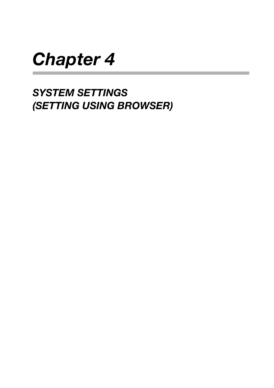 Chapter 4: system settings (setting using browser), Chapter 4, system settings (setting using browser), For the setting procedure | Chapter 4 | Toa NX-100S Installation User Manual | Page 58 / 117