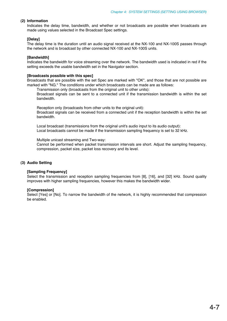 Toa NX-100S Installation User Manual | Page 64 / 117