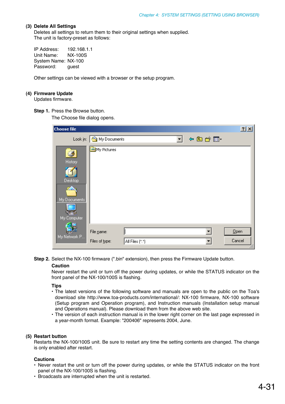 Toa NX-100S Installation User Manual | Page 88 / 117