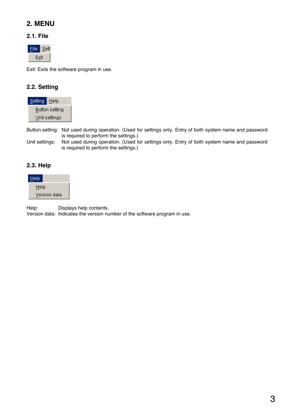 Menu | Toa NX-100S Manual User Manual | Page 3 / 7