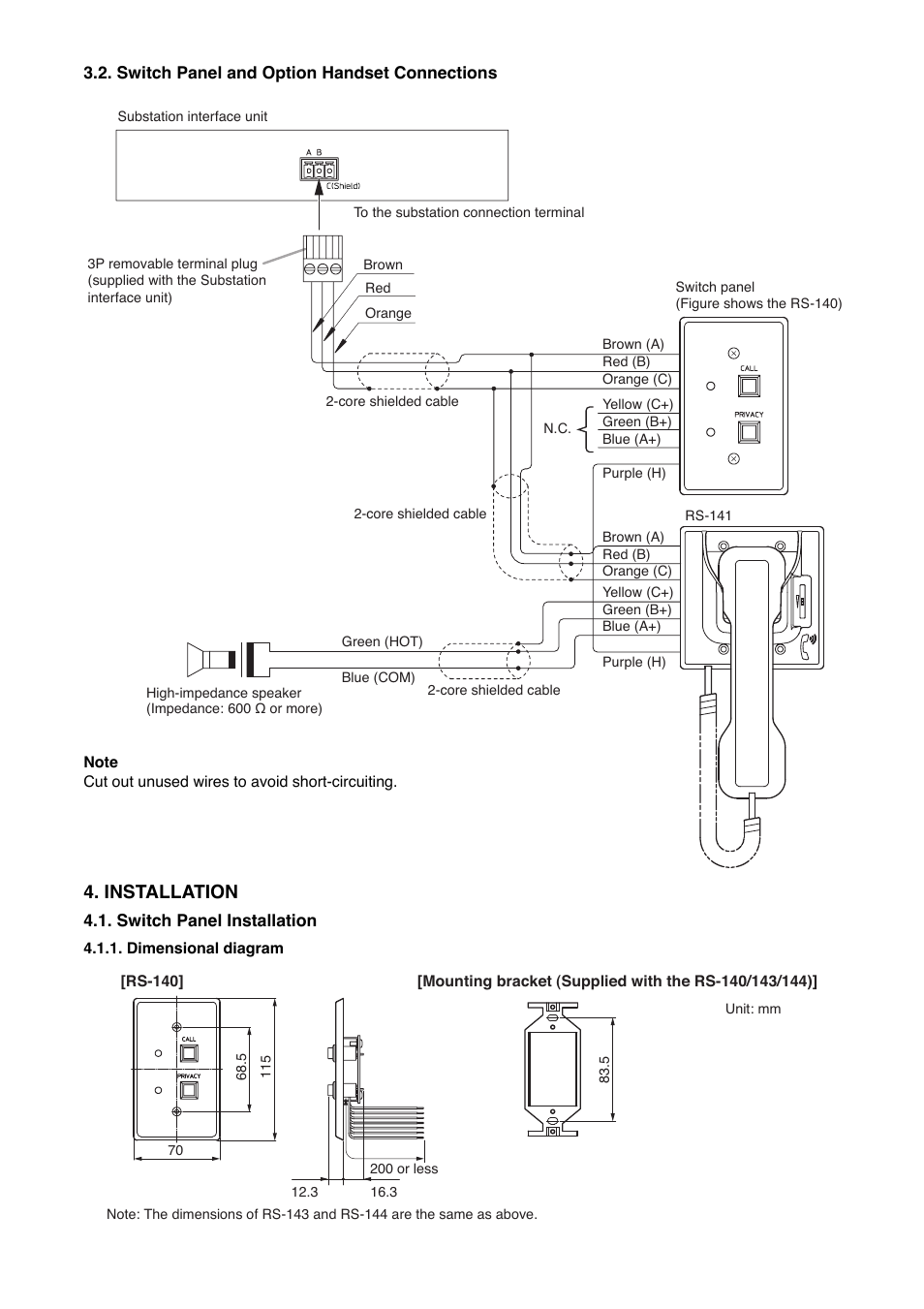 Installation | Toa RS-141 User Manual | Page 2 / 4