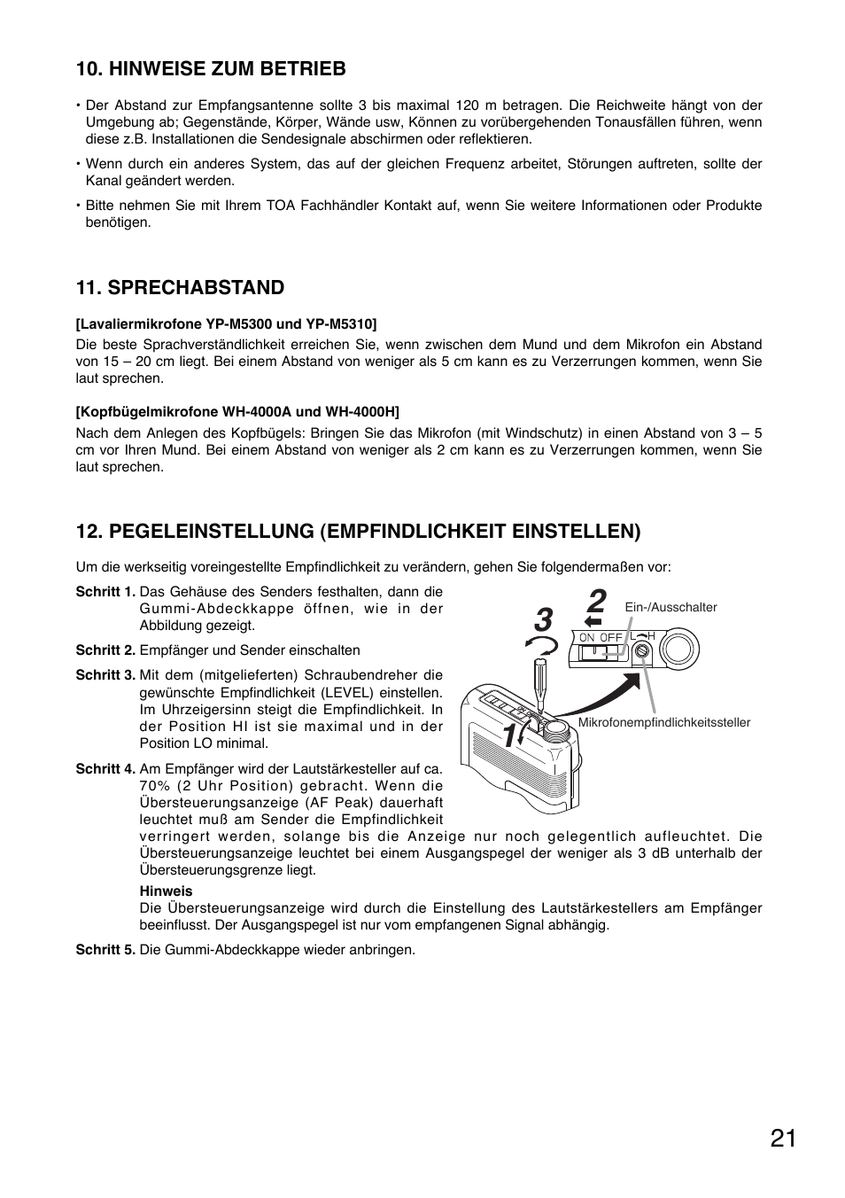 Toa WM-5325 User Manual | Page 21 / 64