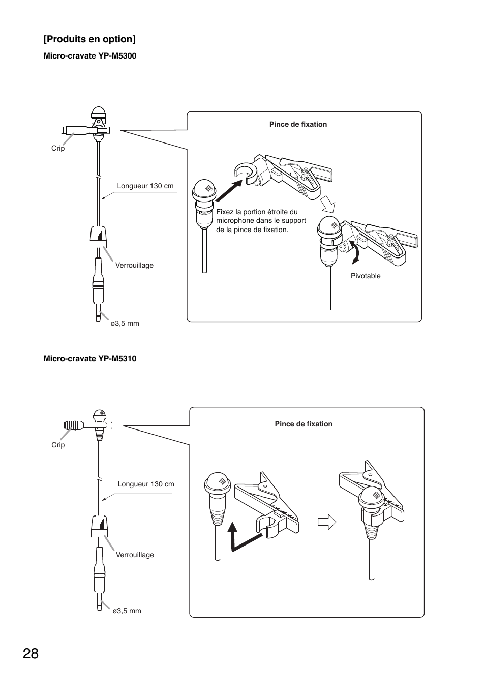 Produits en option | Toa WM-5325 User Manual | Page 28 / 64