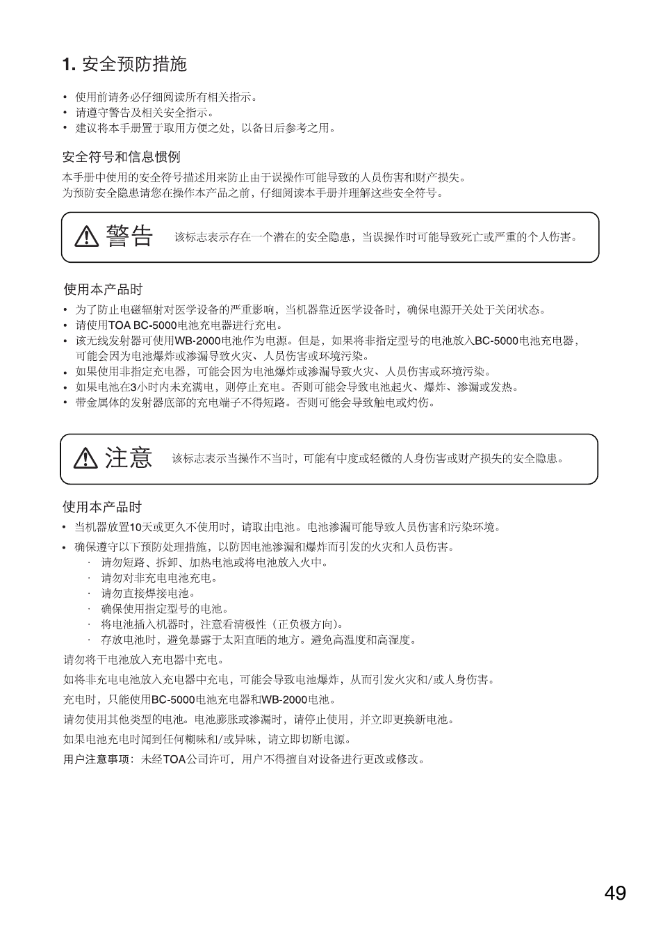 Toa WM-5325 User Manual | Page 49 / 64