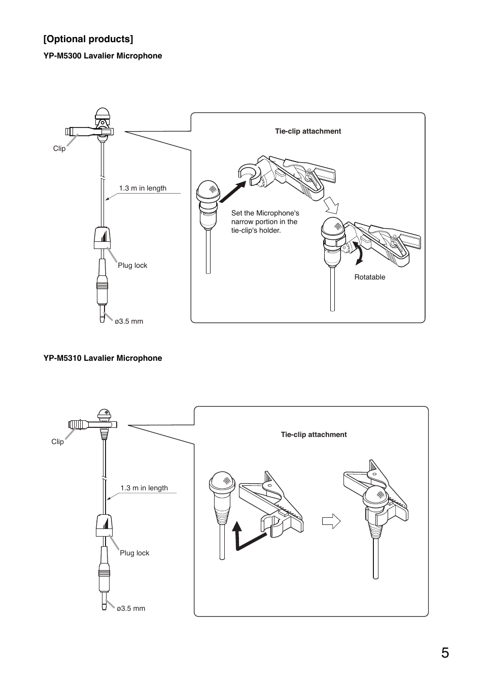 Optional products | Toa WM-5325 User Manual | Page 5 / 64