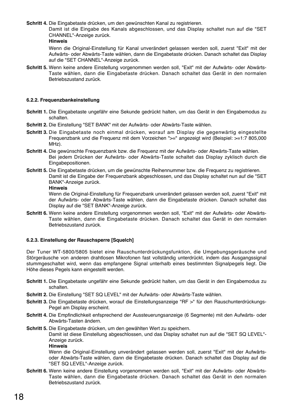 Toa WT-5805 User Manual | Page 18 / 64