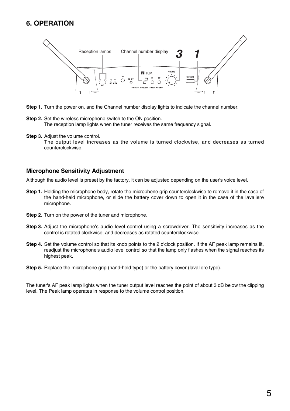 Toa WT-5810 User Manual | Page 5 / 8