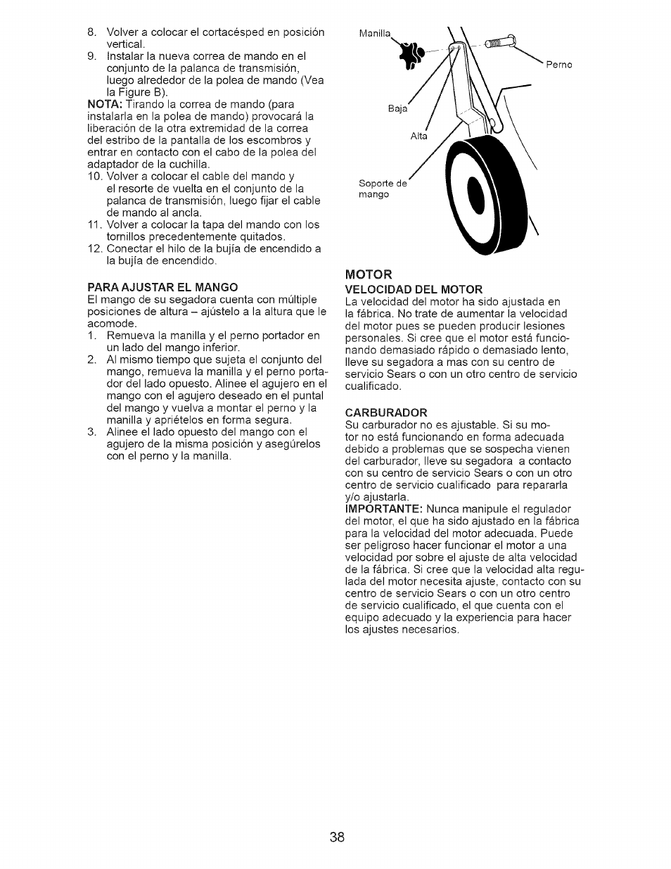 Motor | Craftsman 917.377120 User Manual | Page 38 / 56