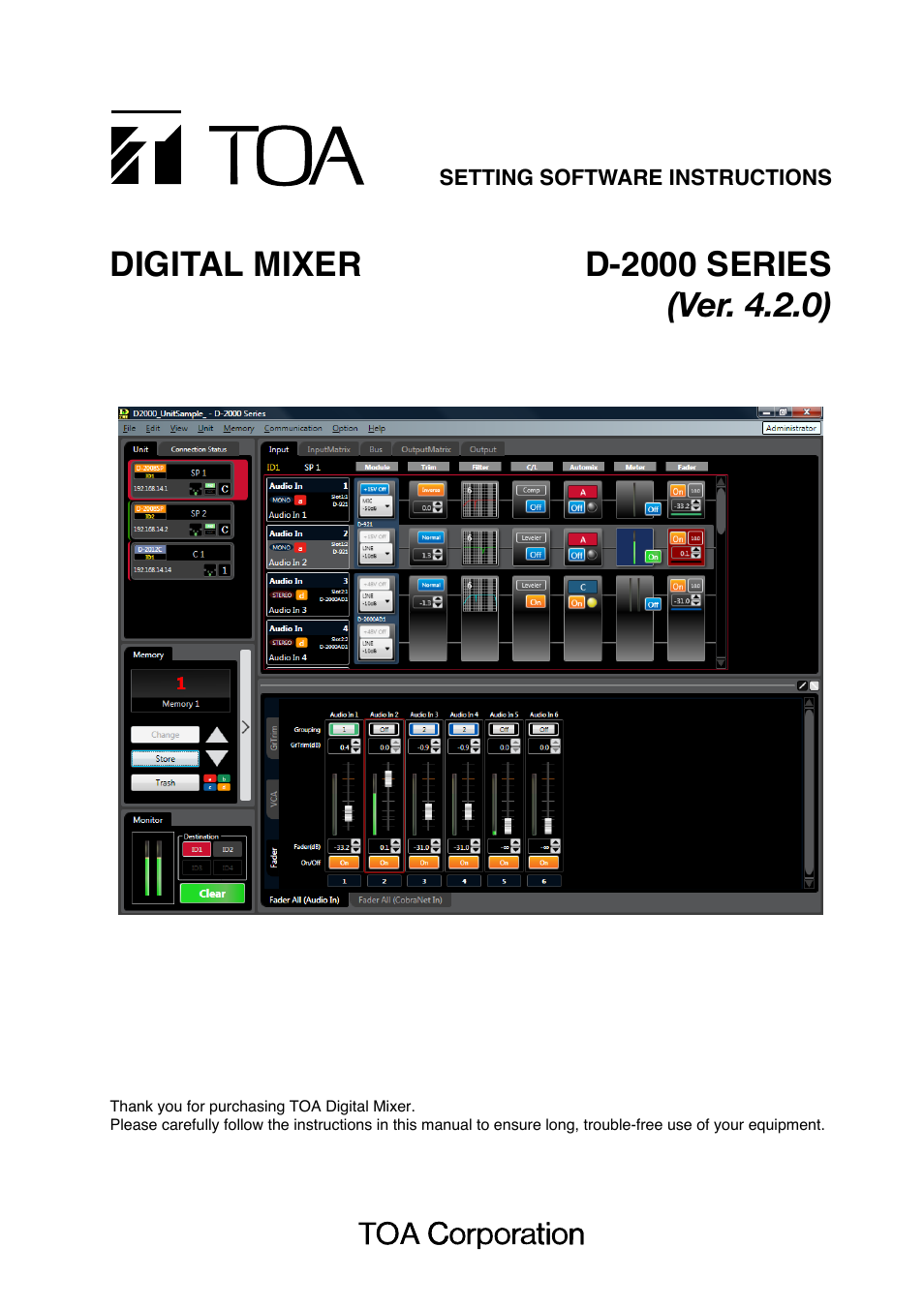 Toa D-2000 Series User Manual | 170 pages