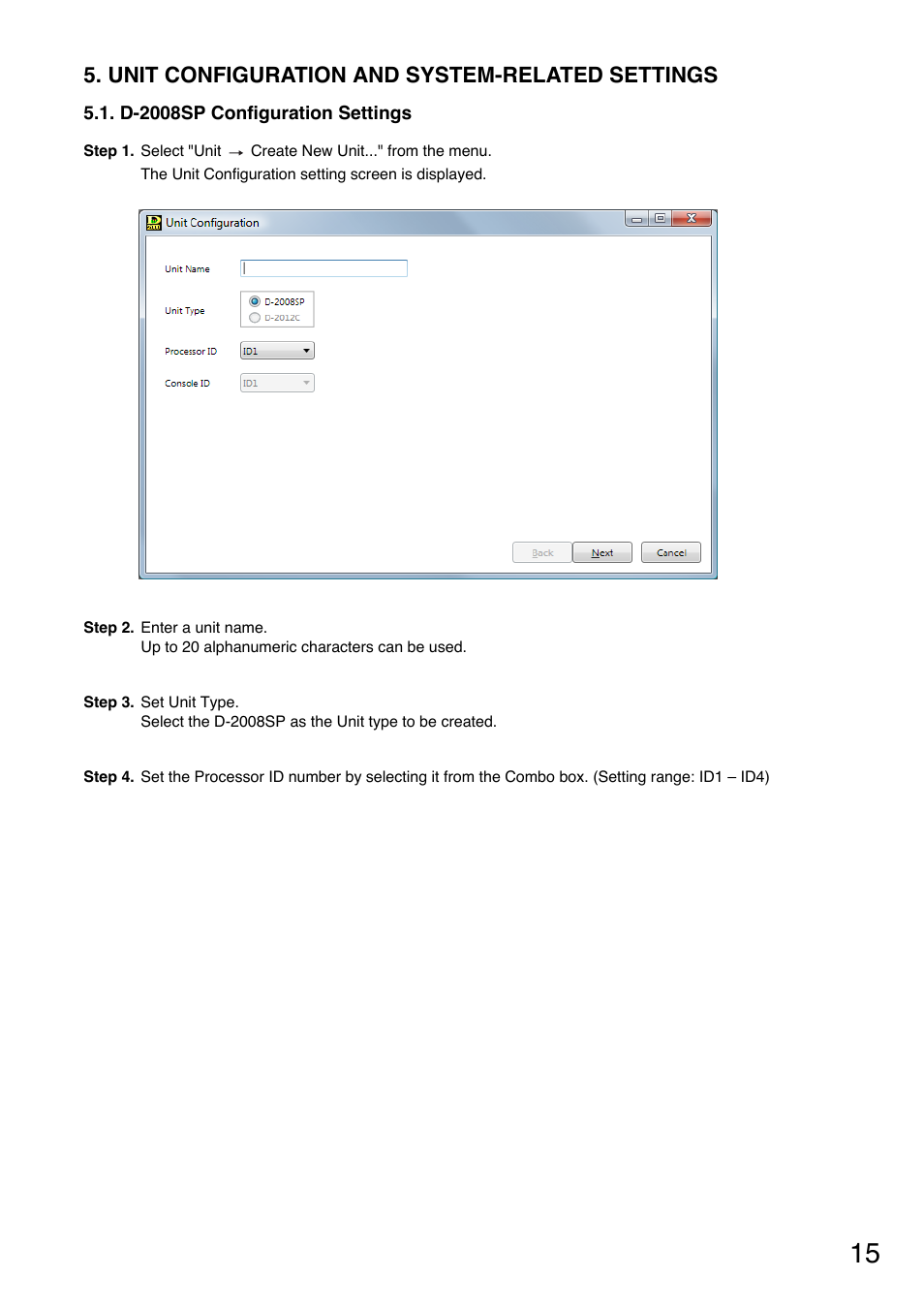 Unit configuration and system-related settings | Toa D-2000 Series User Manual | Page 15 / 170