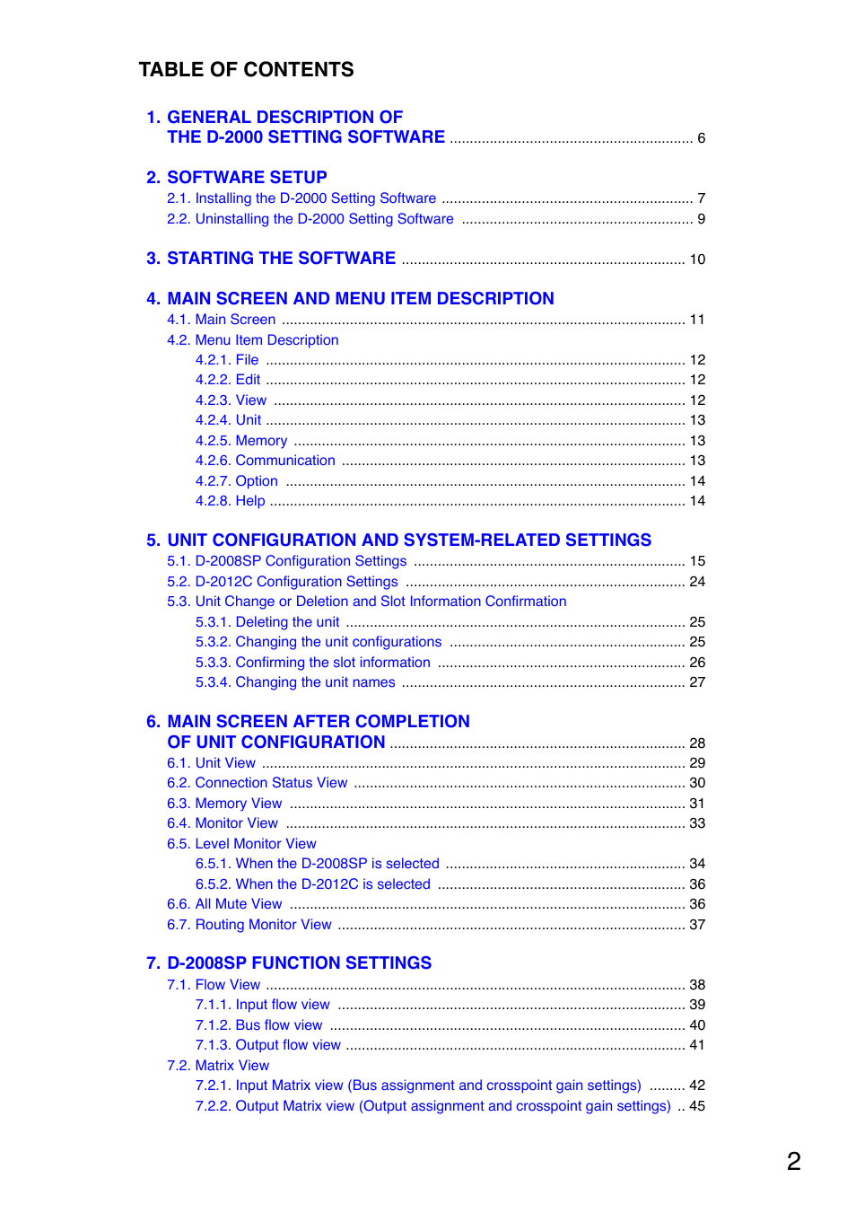 Toa D-2000 Series User Manual | Page 2 / 170