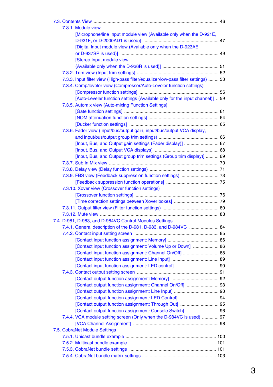 Toa D-2000 Series User Manual | Page 3 / 170