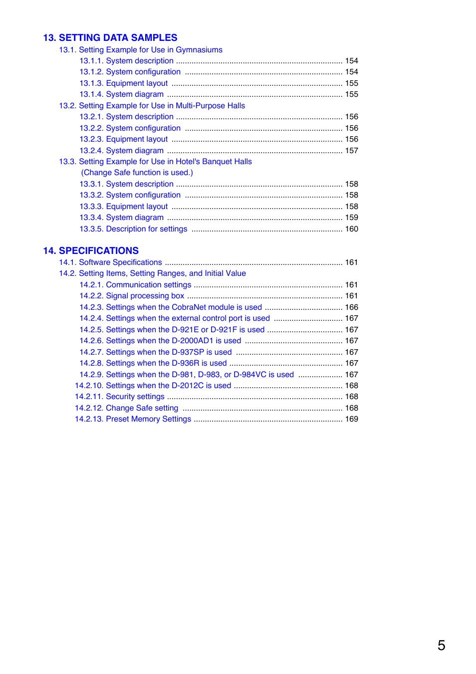 Toa D-2000 Series User Manual | Page 5 / 170