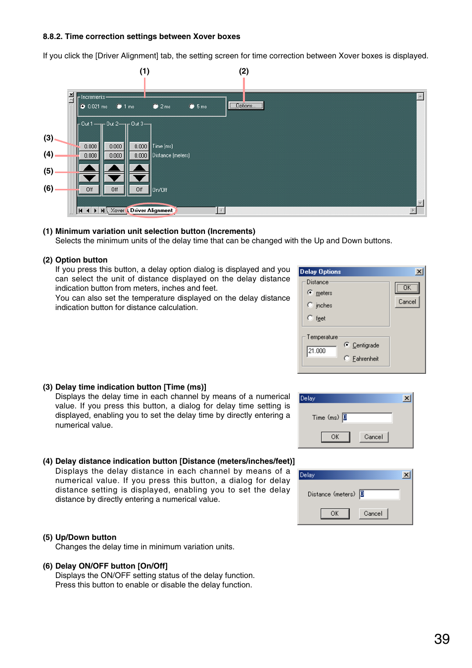 Time correction settings between xover boxes | Toa D-901 KR User Manual | Page 39 / 83